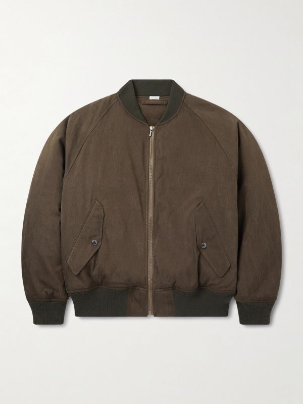 Padded Silk and Cotton-Blend Bomber Jacket Padded Silk and Cotton-Blend Bomber Jacket