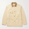 Vintage Corduroy-Trimmed Distressed Cotton-Blend Canvas Coverall Jacket Vintage Corduroy-Trimmed Distressed Cotton-Blend Canvas Coverall Jacket