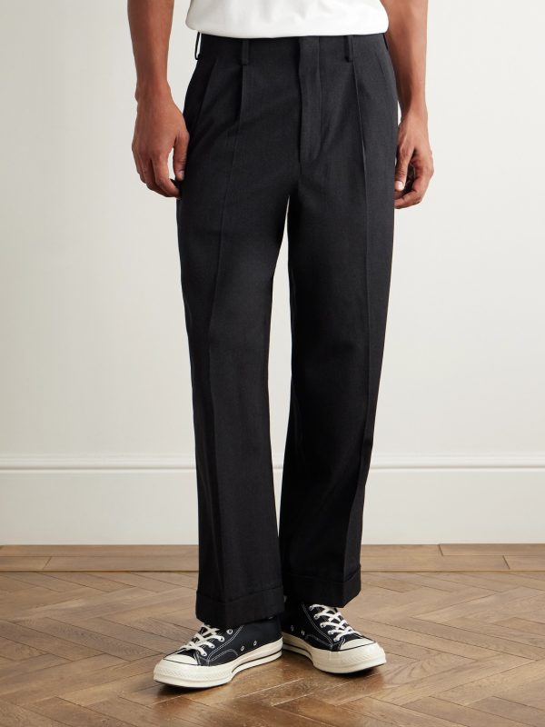 Straight-Leg Wool-Twill Trousers - FR Straight-Leg Wool-Twill Trousers - FR