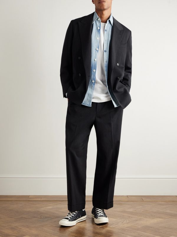 Straight-Leg Wool-Twill Trousers - OU Straight-Leg Wool-Twill Trousers - OU
