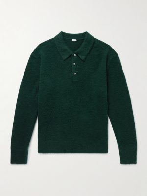 Brushed-Cashmere Polo Shirt