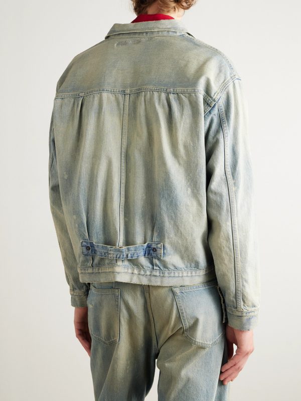 1st Type Distressed Denim Jacket - BK 1st Type Distressed Denim Jacket - BK