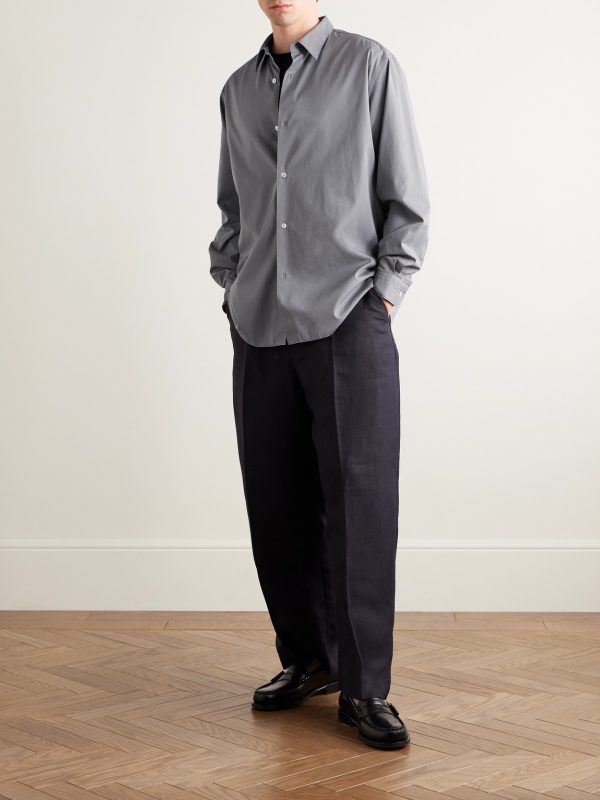 Cotton and Silk-Blend Shirt - OU Cotton and Silk-Blend Shirt - OU