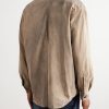 Distressed Suede Shirt Jacket - BK