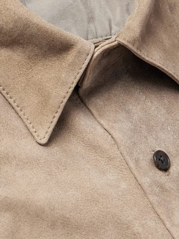 Distressed Suede Shirt Jacket - CU