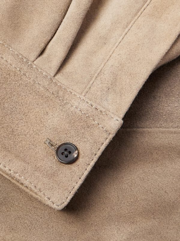 Distressed Suede Shirt Jacket - E1