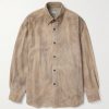 Distressed Suede Shirt Jacket