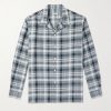 Camp-Collar Checked Silk and Linen-Blend Shirt Camp-Collar Checked Silk and Linen-Blend Shirt