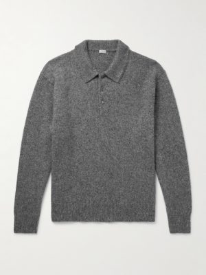 Brushed-Cashmere Polo Shirt