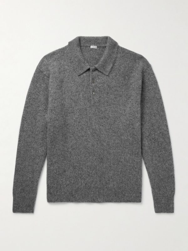 Brushed-Cashmere Polo Shirt Brushed-Cashmere Polo Shirt