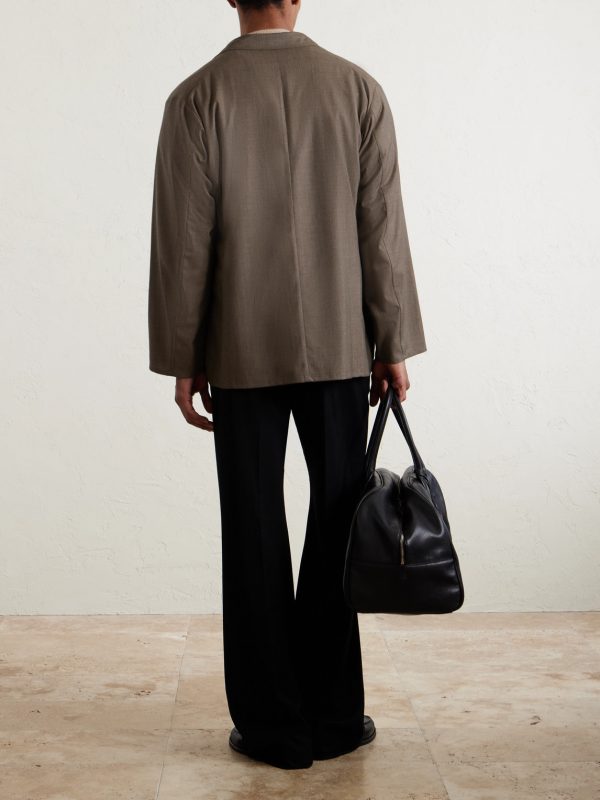 Take Easy Double-Breasted Wool-Gabardine Suit Jacket - BK Take Easy Double-Breasted Wool-Gabardine Suit Jacket - BK