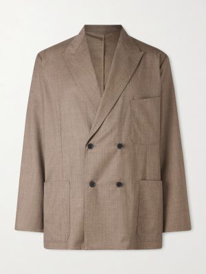 Take Easy Double-Breasted Wool-Gabardine Suit Jacket