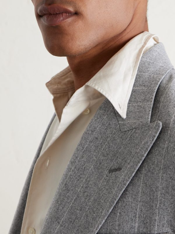 Double-Breasted Pinstriped Wool Suit Jacket - CU Double-Breasted Pinstriped Wool Suit Jacket - CU