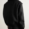 Padded Wool Bomber Jacket - BK Padded Wool Bomber Jacket - BK