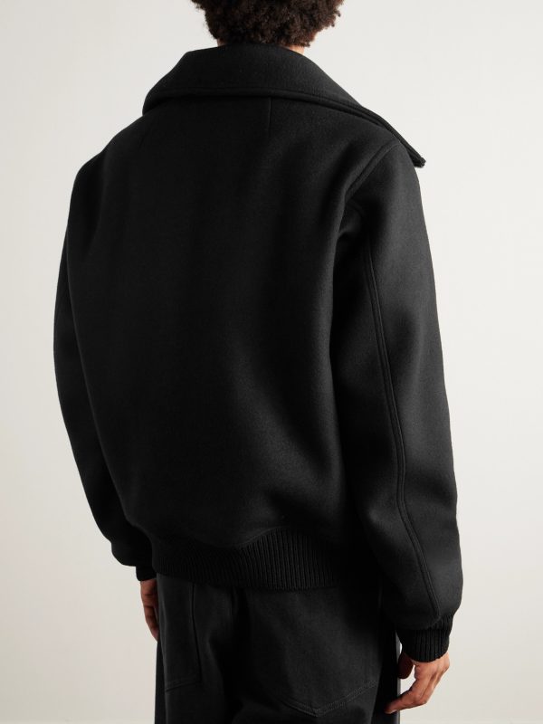 Padded Wool Bomber Jacket - BK Padded Wool Bomber Jacket - BK