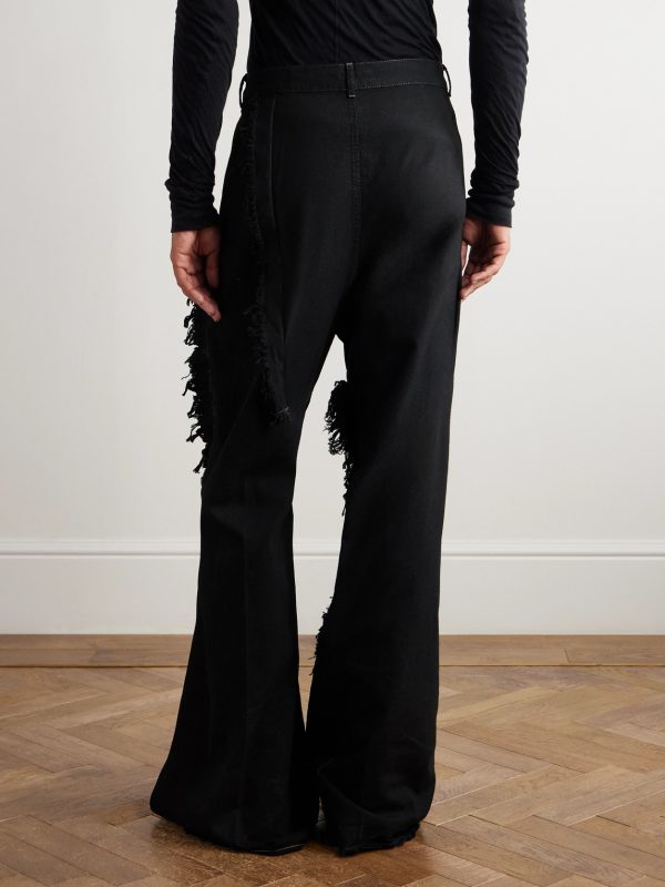 Wide-Leg Distressed Jeans - BK