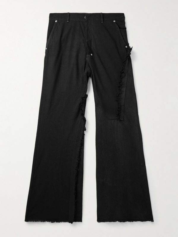 Wide-Leg Distressed Jeans