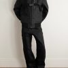 Belted Linen and Wool-Blend Bomber Jacket - OU Belted Linen and Wool-Blend Bomber Jacket - OU