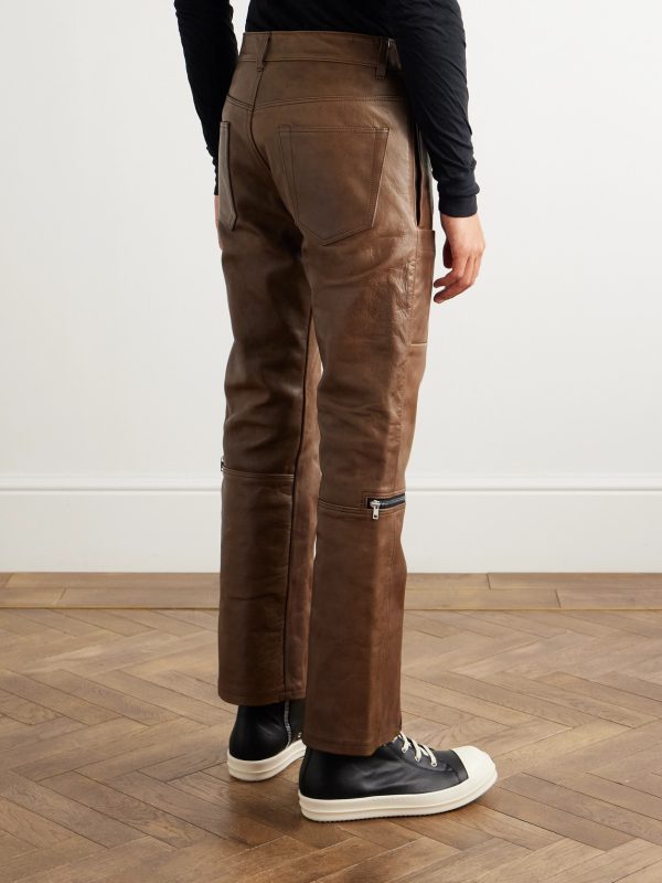 Slim-Fit Leather Trousers - BK Slim-Fit Leather Trousers - BK