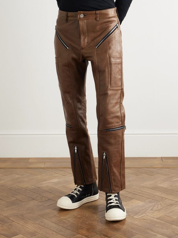Slim-Fit Leather Trousers - FR Slim-Fit Leather Trousers - FR