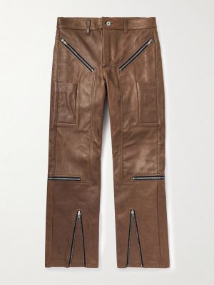 Slim-Fit Leather Trousers