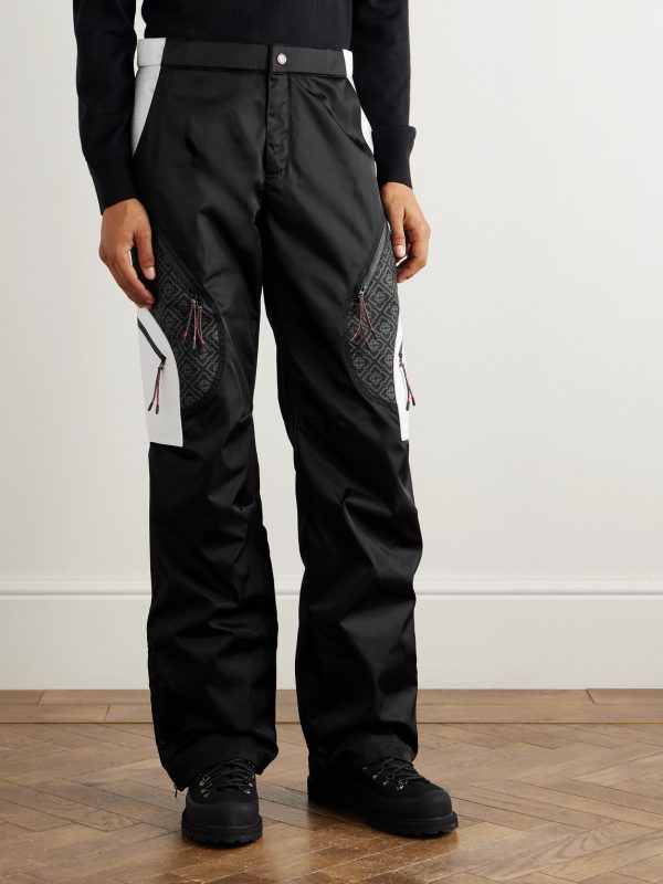Wide-Leg Logo-Jacquard Ripstop-Panelled Twill Ski Pants - FR Wide-Leg Logo-Jacquard Ripstop-Panelled Twill Ski Pants - FR
