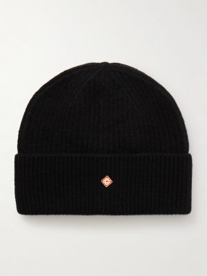 Logo-Appliquéd Ribbed Wool Beanie Logo-Appliquéd Ribbed Wool Beanie