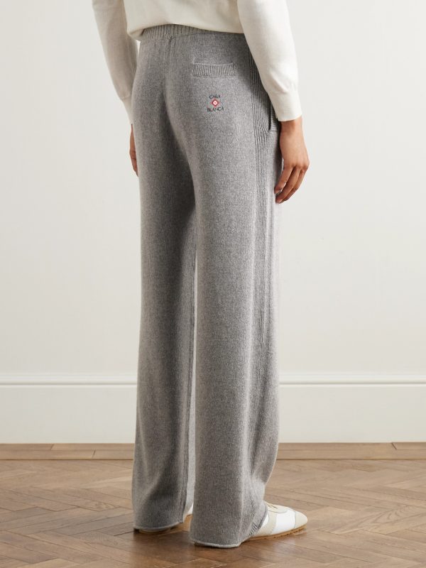 Straight-Leg Cashmere and Wool-Blend Drawstring Trousers - BK Straight-Leg Cashmere and Wool-Blend Drawstring Trousers - BK