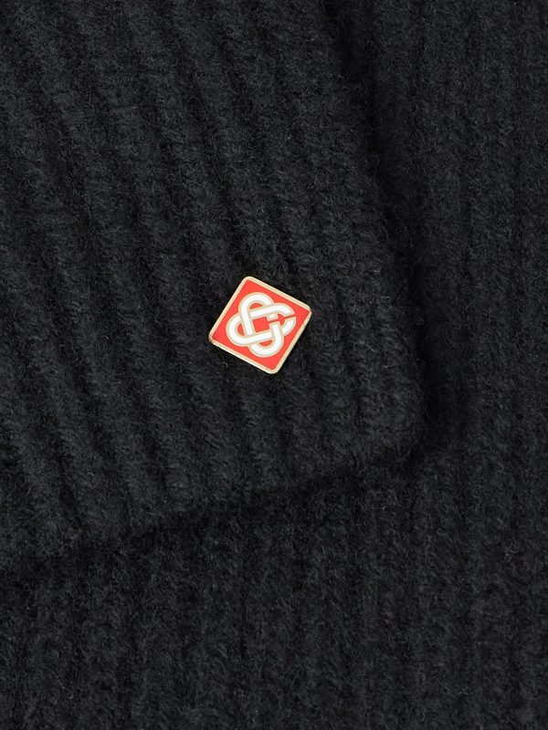 Logo-Appliquéd Ribbed Wool Scarf - CU