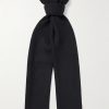 Logo-Appliquéd Ribbed Wool Scarf