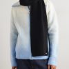 Logo-Appliquéd Ribbed Wool Scarf - OU