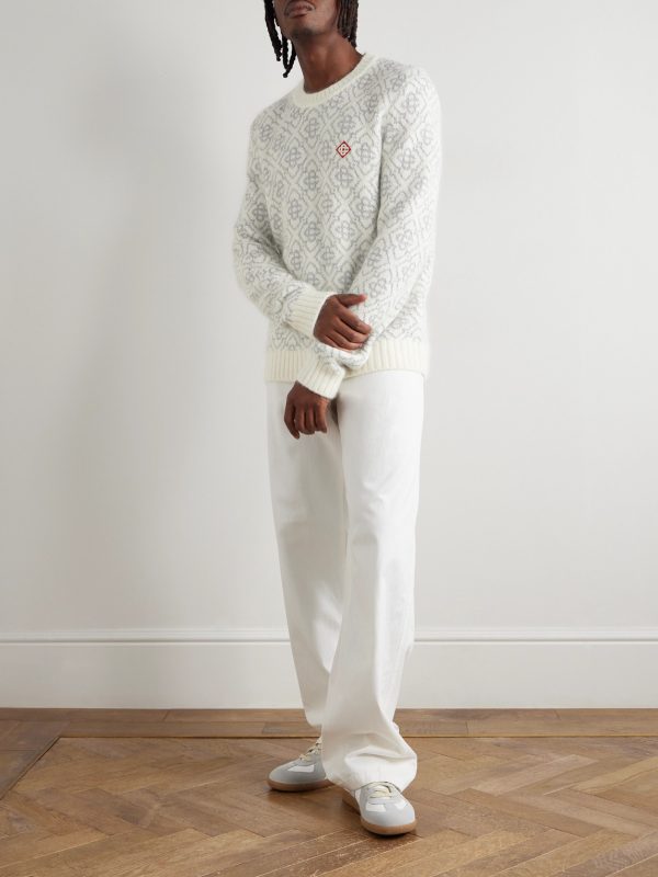 Logo-Appliquéd Jacquard-Knit Sweater - OU Logo-Appliquéd Jacquard-Knit Sweater - OU