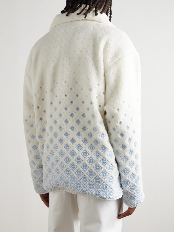 Fleece-Jacquard Half-Zip Sweater - BK Fleece-Jacquard Half-Zip Sweater - BK
