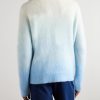 Fluffy Dégradé Knitted Zip-Up Jacket - BK Fluffy Dégradé Knitted Zip-Up Jacket - BK