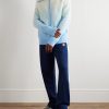 Fluffy Dégradé Knitted Zip-Up Jacket - OU Fluffy Dégradé Knitted Zip-Up Jacket - OU