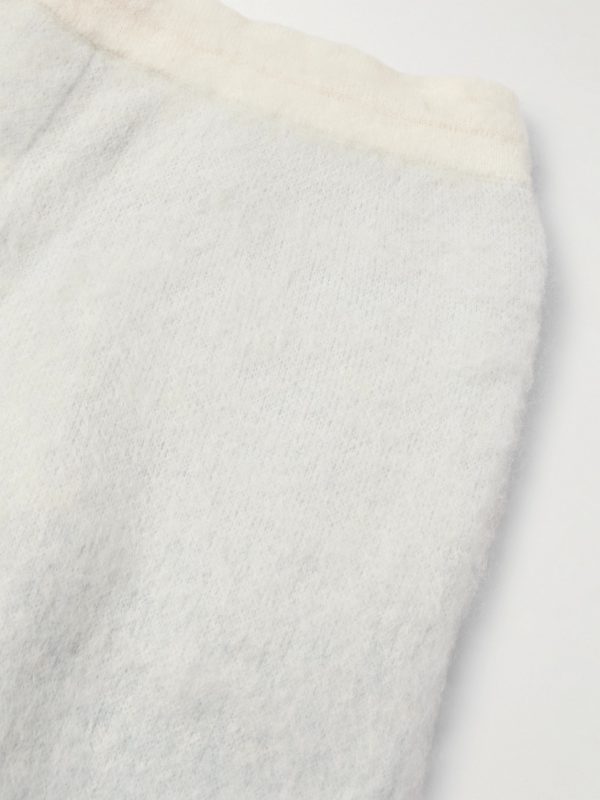 Straight-Leg Logo-Appliquéd Dégradé Brushed-Knit Trousers - CU