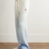 Straight-Leg Logo-Appliquéd Dégradé Brushed-Knit Trousers - FR