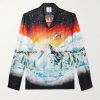 Convertible-Collar Printed Silk-Twill Shirt Convertible-Collar Printed Silk-Twill Shirt
