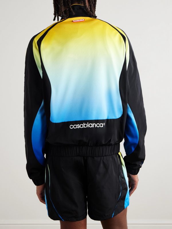 Football Windbreaker Logo-Appliquéd Mesh Jacket - BK Football Windbreaker Logo-Appliquéd Mesh Jacket - BK