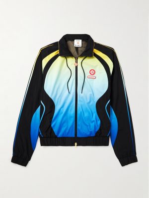 Football Windbreaker Logo-Appliquéd Mesh Jacket