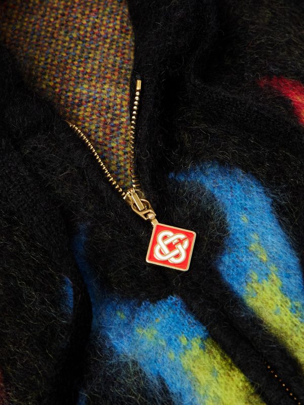 Flame Laurel Brushed-Mohair Zip-Up Hoodie - CU Flame Laurel Brushed-Mohair Zip-Up Hoodie - CU