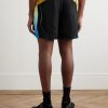 Straight-Leg Mesh-Trimmed Shell Shorts - BK Straight-Leg Mesh-Trimmed Shell Shorts - BK