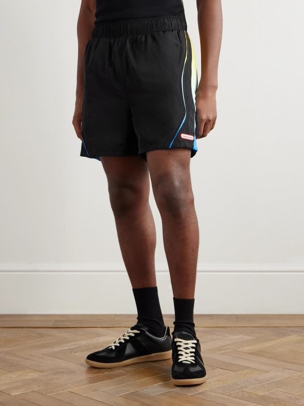 Straight-Leg Mesh-Trimmed Shell Shorts - FR Straight-Leg Mesh-Trimmed Shell Shorts - FR