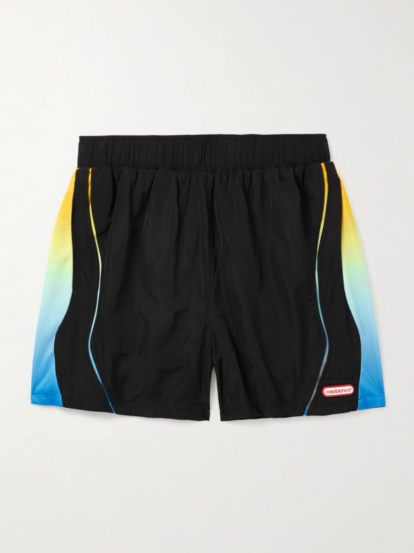 Straight-Leg Mesh-Trimmed Shell Shorts Straight-Leg Mesh-Trimmed Shell Shorts