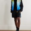 Straight-Leg Mesh-Trimmed Shell Shorts - OU Straight-Leg Mesh-Trimmed Shell Shorts - OU