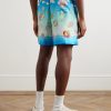 Straight-Leg Printed Silk-Twill Shorts - BK Straight-Leg Printed Silk-Twill Shorts - BK