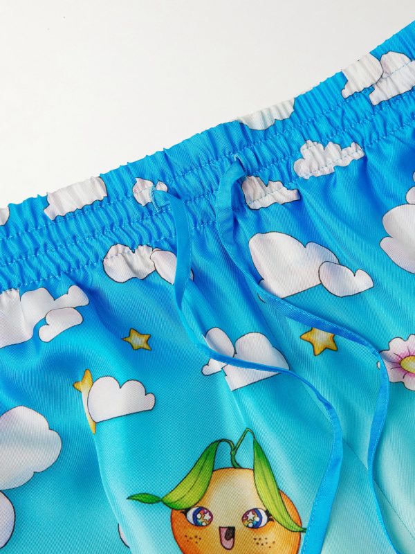 Straight-Leg Printed Silk-Twill Shorts - CU Straight-Leg Printed Silk-Twill Shorts - CU