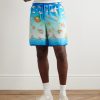 Straight-Leg Printed Silk-Twill Shorts - FR Straight-Leg Printed Silk-Twill Shorts - FR