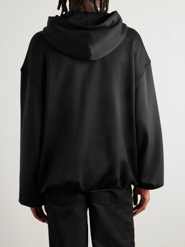 Oversized Logo-Appliquéd Cotton-Jersey Hoodie - BK Oversized Logo-Appliquéd Cotton-Jersey Hoodie - BK