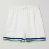 Wide-Leg Printed Silk-Twill Shorts